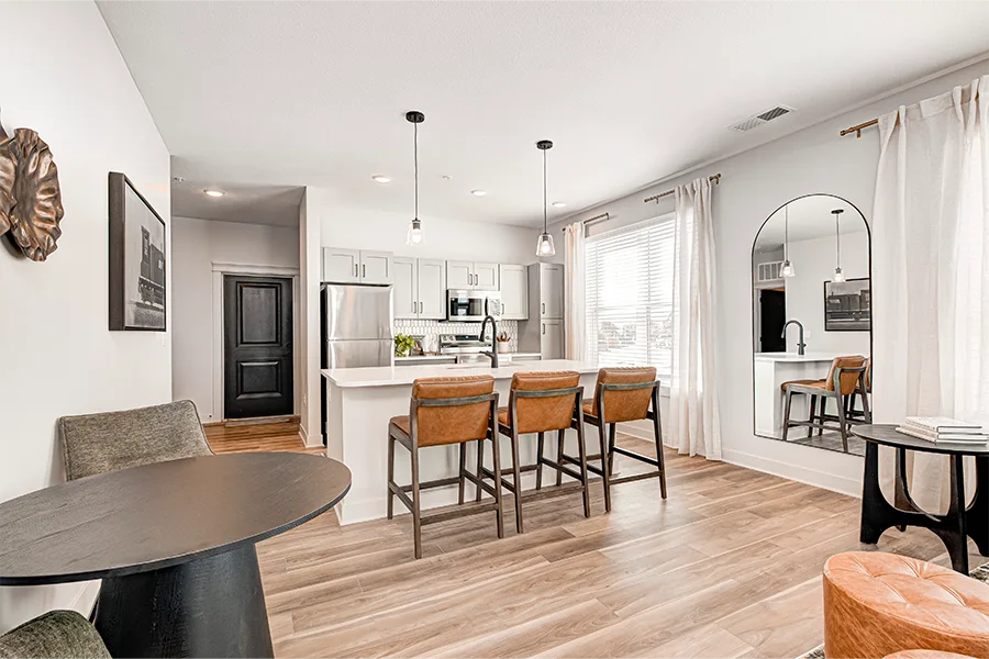 A staged apartment at Crossing 5 Apartments